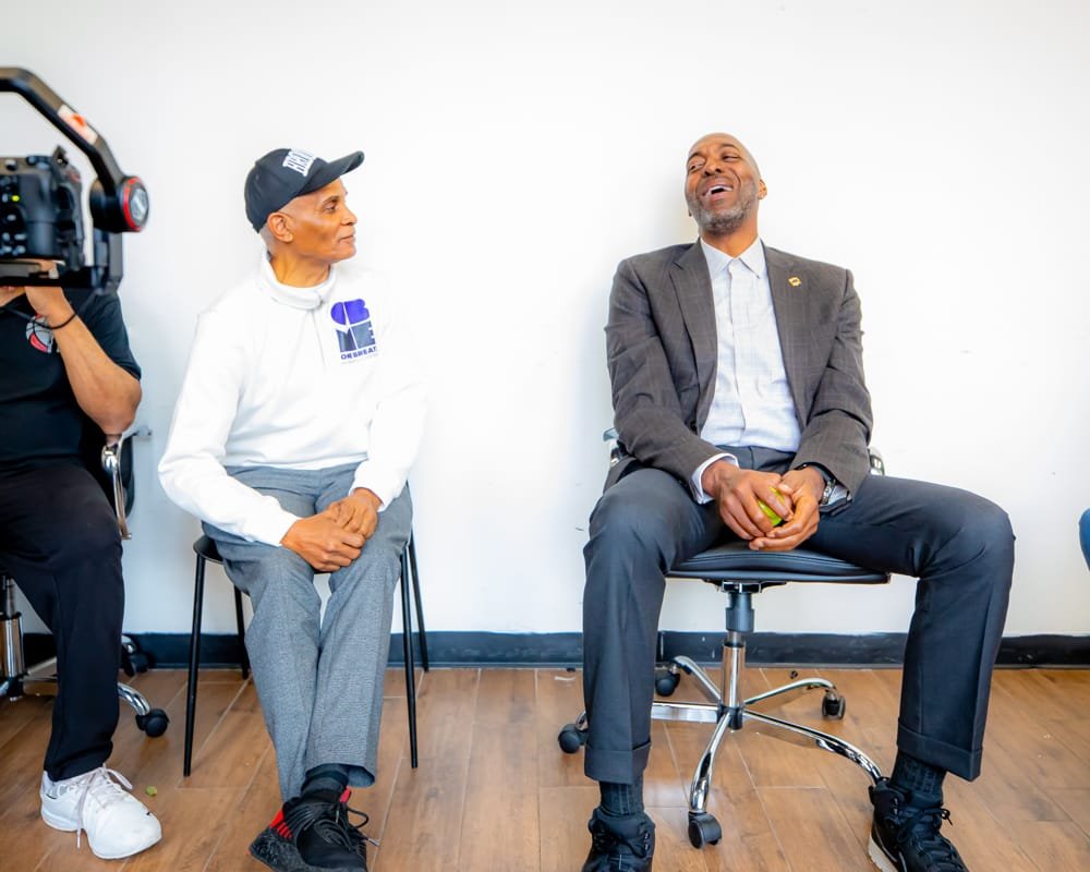 John Salley in the green room