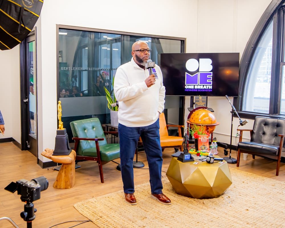 A host addressing the room