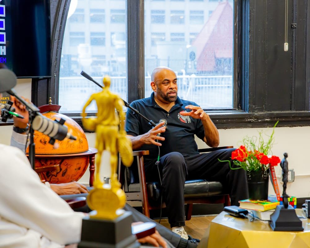 John Salley speaking during the conversation