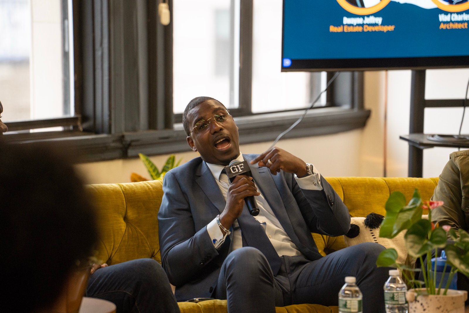 A real estate developer speaking at a Gentlemen's Factory panel